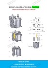 Technical Data For JIS 5K-25-100a Duplex Oil Straines(U-Type) & Duplex Basket Oil Strainers (U-Type)